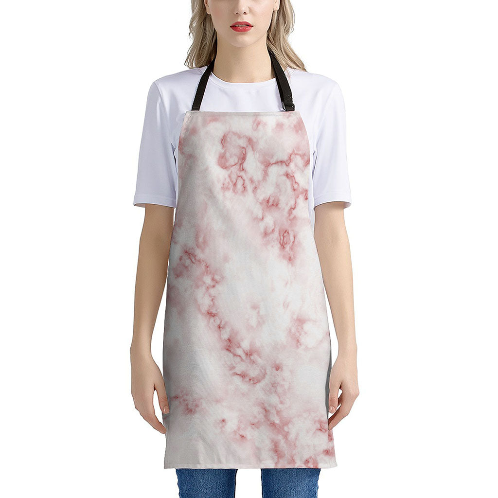 Rose Pink Marble Print Apron