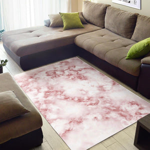 Rose Pink Marble Print Area Rug GearFrost