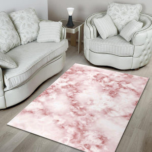 Rose Pink Marble Print Area Rug GearFrost