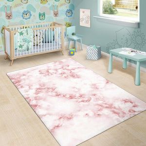 Rose Pink Marble Print Area Rug GearFrost