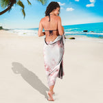 Rose Pink Marble Print Beach Sarong Wrap