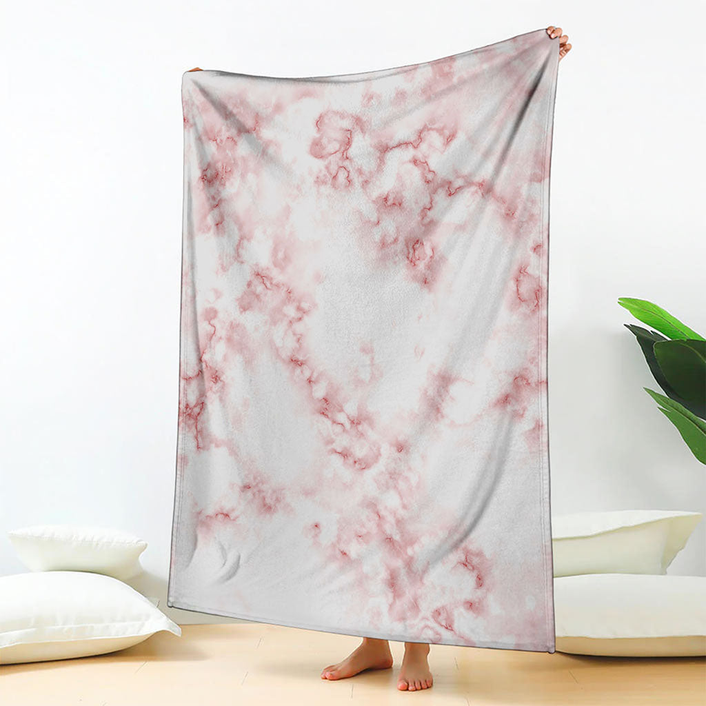 Rose Pink Marble Print Blanket