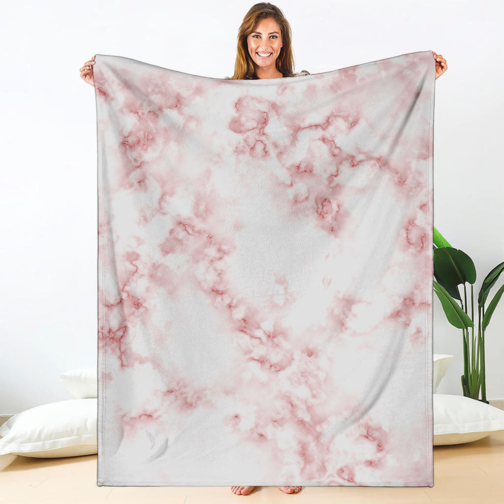 Rose Pink Marble Print Blanket
