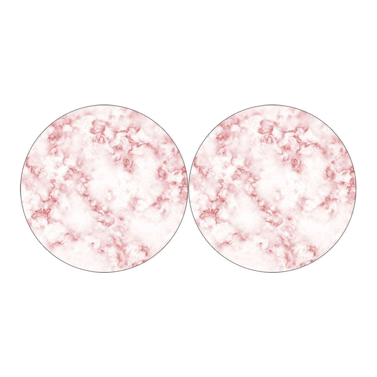 Rose Pink Marble Print Car Coasters
