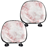 Rose Pink Marble Print Car Headrest Covers