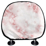 Rose Pink Marble Print Car Headrest Covers