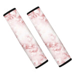 Rose Pink Marble Print Car Seat Belt Covers