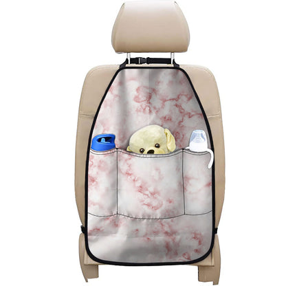 Rose Pink Marble Print Car Seat Organizers