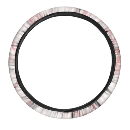 Rose Pink Marble Print Car Steering Wheel Cover
