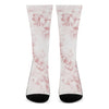 Rose Pink Marble Print Crew Socks