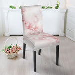 Rose Pink Marble Print Dining Chair Slipcover