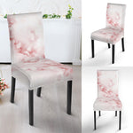 Rose Pink Marble Print Dining Chair Slipcover