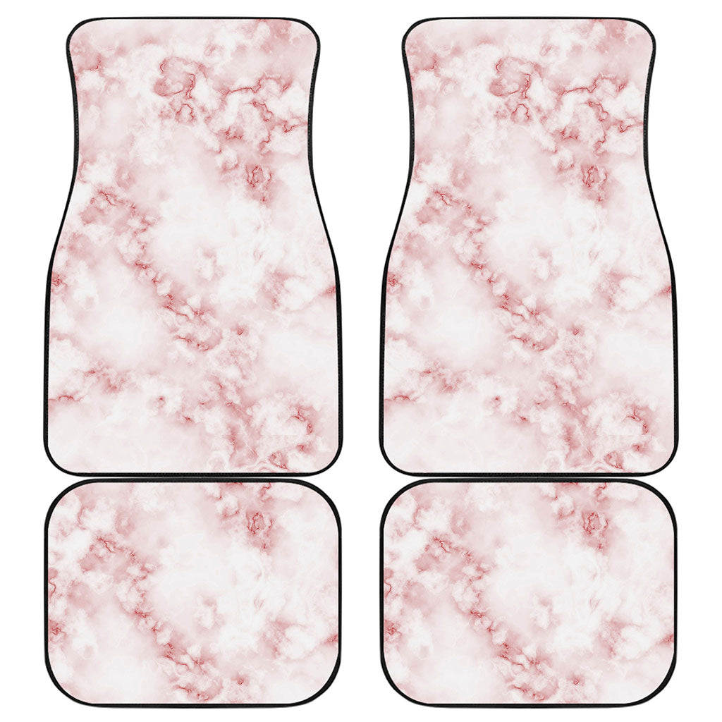 Rose Pink Marble Print Front and Back Car Floor Mats