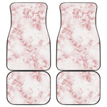 Rose Pink Marble Print Front and Back Car Floor Mats