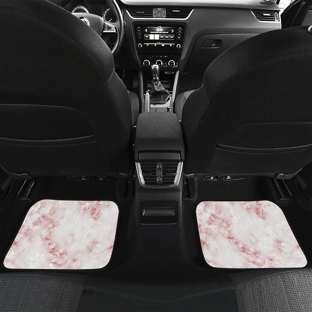 Rose Pink Marble Print Front and Back Car Floor Mats