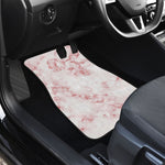 Rose Pink Marble Print Front and Back Car Floor Mats