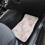 Rose Pink Marble Print Front and Back Car Floor Mats