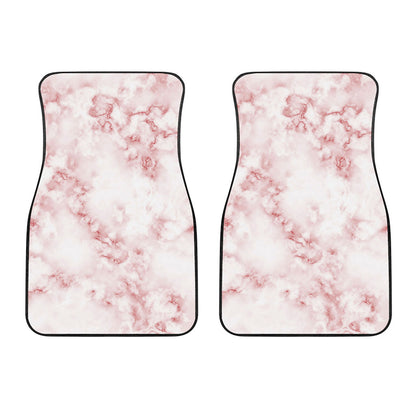 Rose Pink Marble Print Front Car Floor Mats