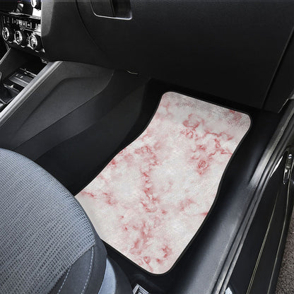 Rose Pink Marble Print Front Car Floor Mats