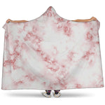 Rose Pink Marble Print Hooded Blanket