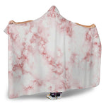 Rose Pink Marble Print Hooded Blanket