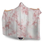 Rose Pink Marble Print Hooded Blanket