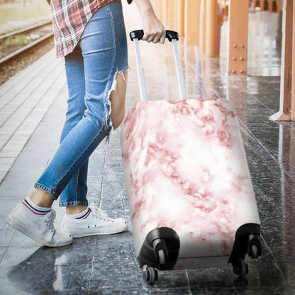 Rose Pink Marble Print Luggage Cover GearFrost
