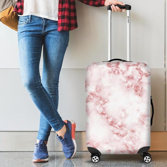 Rose Pink Marble Print Luggage Cover GearFrost