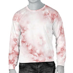 Rose Pink Marble Print Men's Crewneck Sweatshirt GearFrost