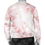 Rose Pink Marble Print Men's Crewneck Sweatshirt GearFrost