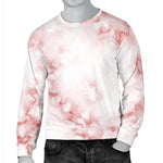 Rose Pink Marble Print Men's Crewneck Sweatshirt GearFrost