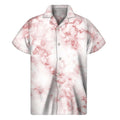 Rose Pink Marble Print Men's Short Sleeve Shirt