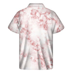Rose Pink Marble Print Men's Short Sleeve Shirt