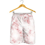 Rose Pink Marble Print Men's Shorts