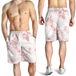 Rose Pink Marble Print Men's Shorts