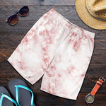 Rose Pink Marble Print Men's Shorts