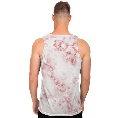 Rose Pink Marble Print Men's Tank Top