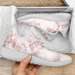 Rose Pink Marble Print Mesh Knit Shoes GearFrost