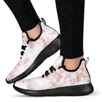 Rose Pink Marble Print Mesh Knit Shoes GearFrost