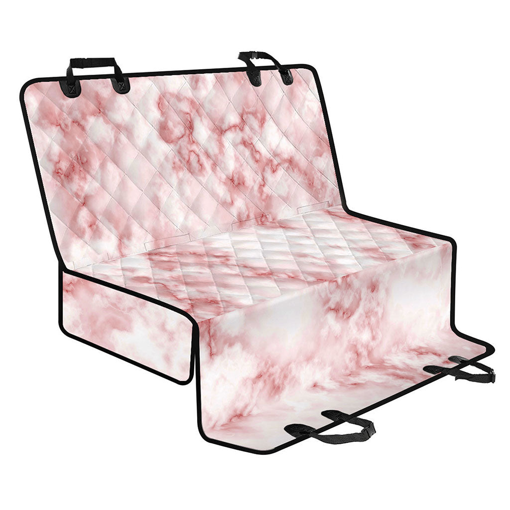 Rose Pink Marble Print Pet Car Back Seat Cover