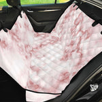 Rose Pink Marble Print Pet Car Back Seat Cover