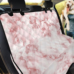 Rose Pink Marble Print Pet Car Back Seat Cover