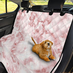 Rose Pink Marble Print Pet Car Back Seat Cover