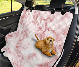 Rose Pink Marble Print Pet Car Back Seat Cover