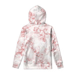 Rose Pink Marble Print Pullover Hoodie