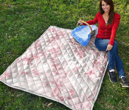Rose Pink Marble Print Quilt