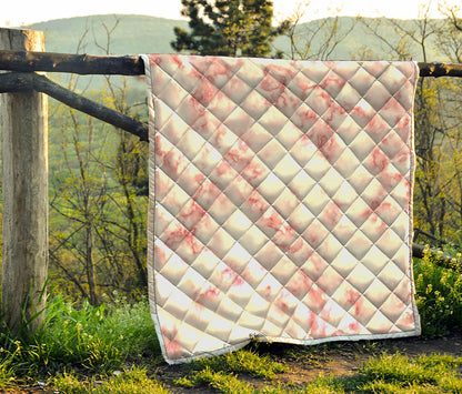 Rose Pink Marble Print Quilt