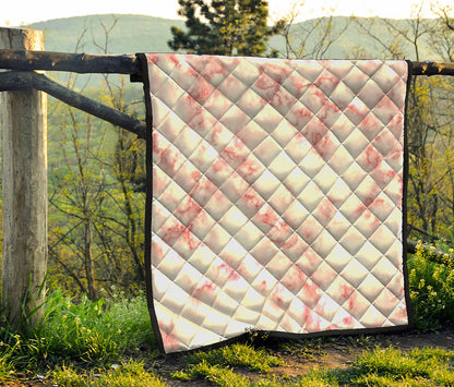 Rose Pink Marble Print Quilt
