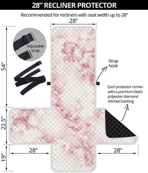 Rose Pink Marble Print Recliner Protector