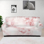 Rose Pink Marble Print Sofa Cover